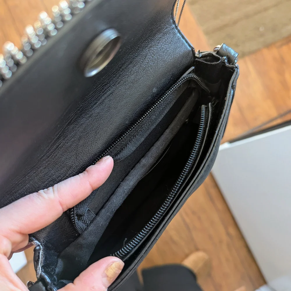 Black Studded Fringe Bag - Picture 5 of 7
